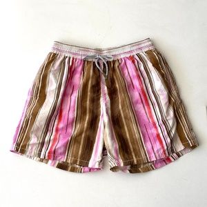 Vilebrequin Pink and Brown Striped Swim Trunks